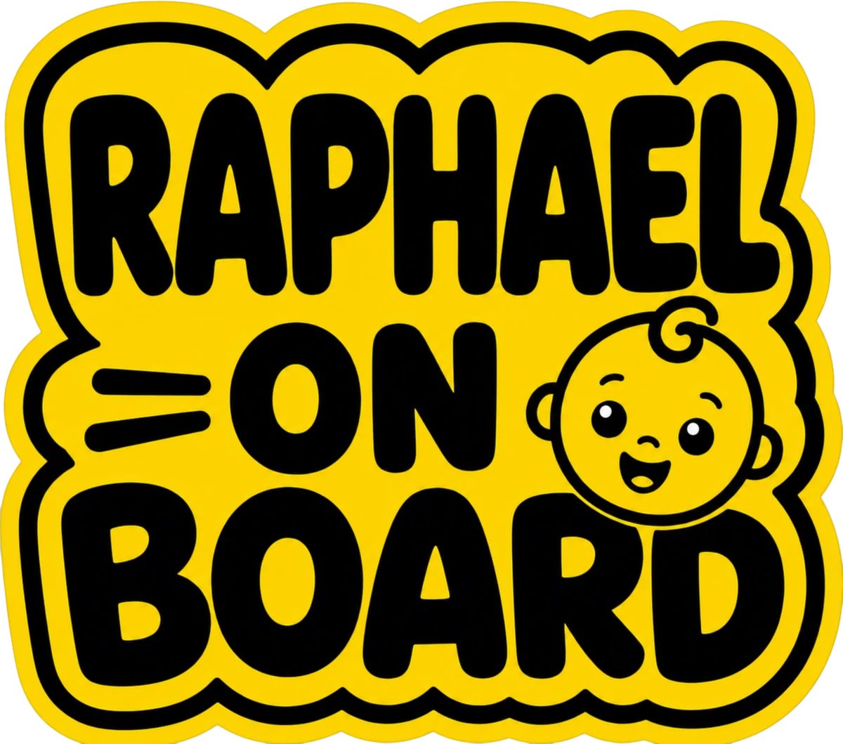 Personalised Raphael on Board sticker example