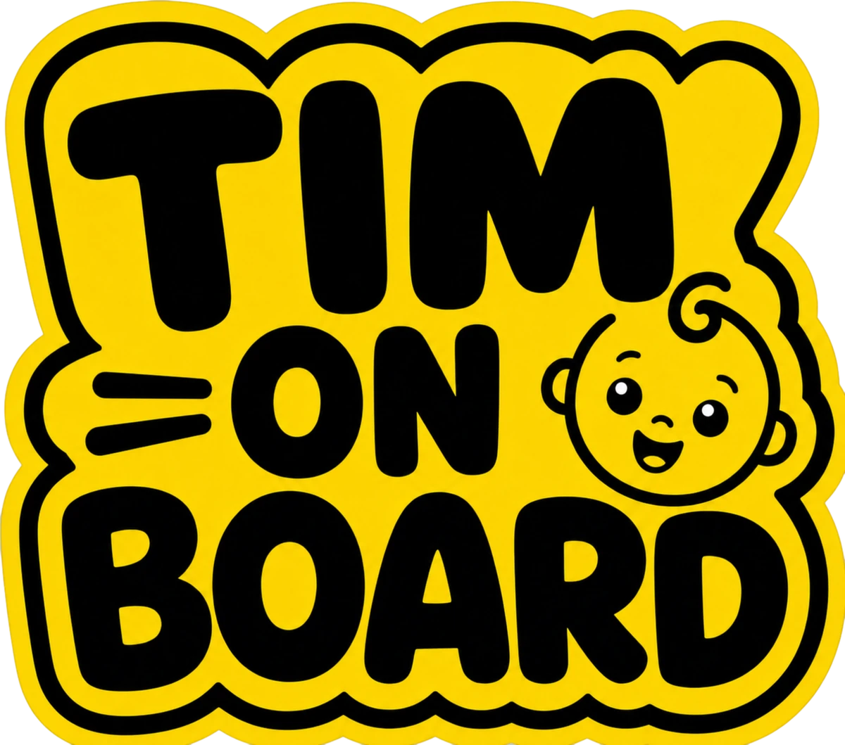 Personalised Tim on Board sticker example
