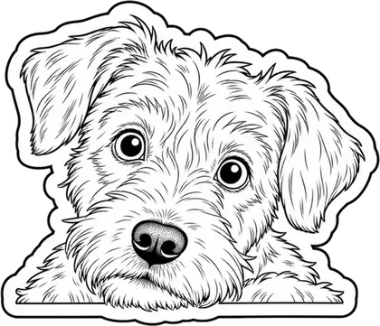 Scruffy Dog animal decal