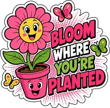 Bloom Where You're Planted sticker