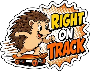 Right on Track sticker