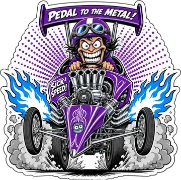 Pedal To The Metal sticker