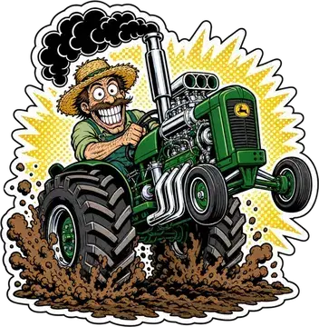 Tractor Trouble sticker