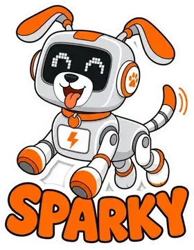 Sparky Dog robot family sticker