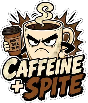 Caffeine and Spite sticker