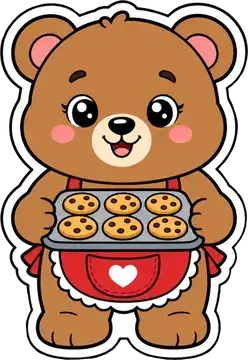 Cookie Baker Teddy sticker