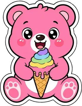 Ice Cream Teddy sticker