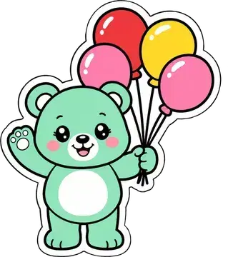 Party Teddy sticker