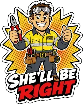 She'll Be Right Sparky sticker