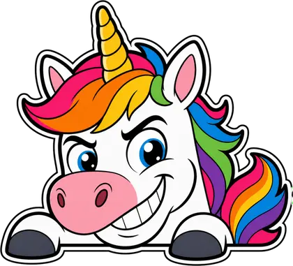 Cheeky Peek unicorn sticker