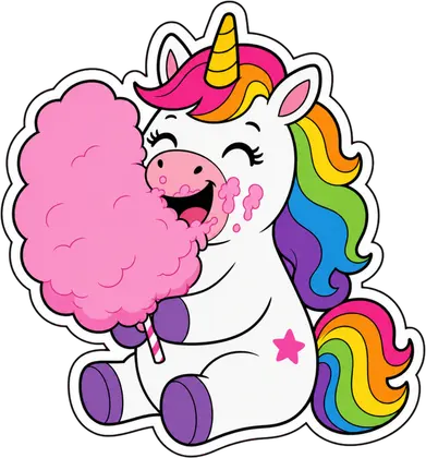 Cotton Candy unicorn sticker