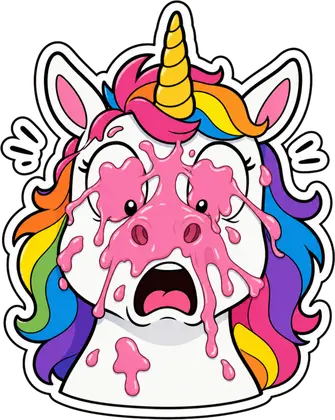Pink Splat unicorn sticker