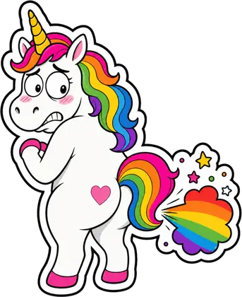 Rainbow Fart unicorn sticker