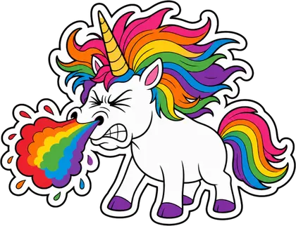 Rainbow Sneeze unicorn sticker