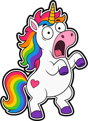 Shocked unicorn sticker