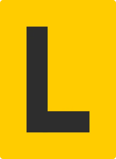 L Plate sticker